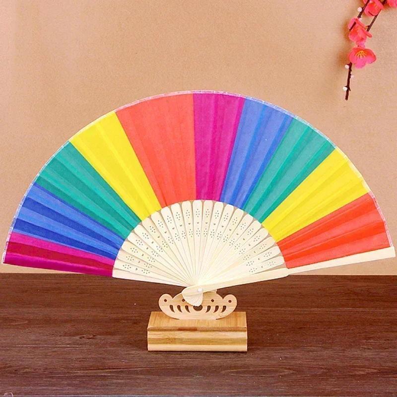 

20/80 Pcs Chinoiserie Rainbow Fan Multi-Color Wedding & Party Gift Craft Ornament Home Decoration mariage abanicos para boda