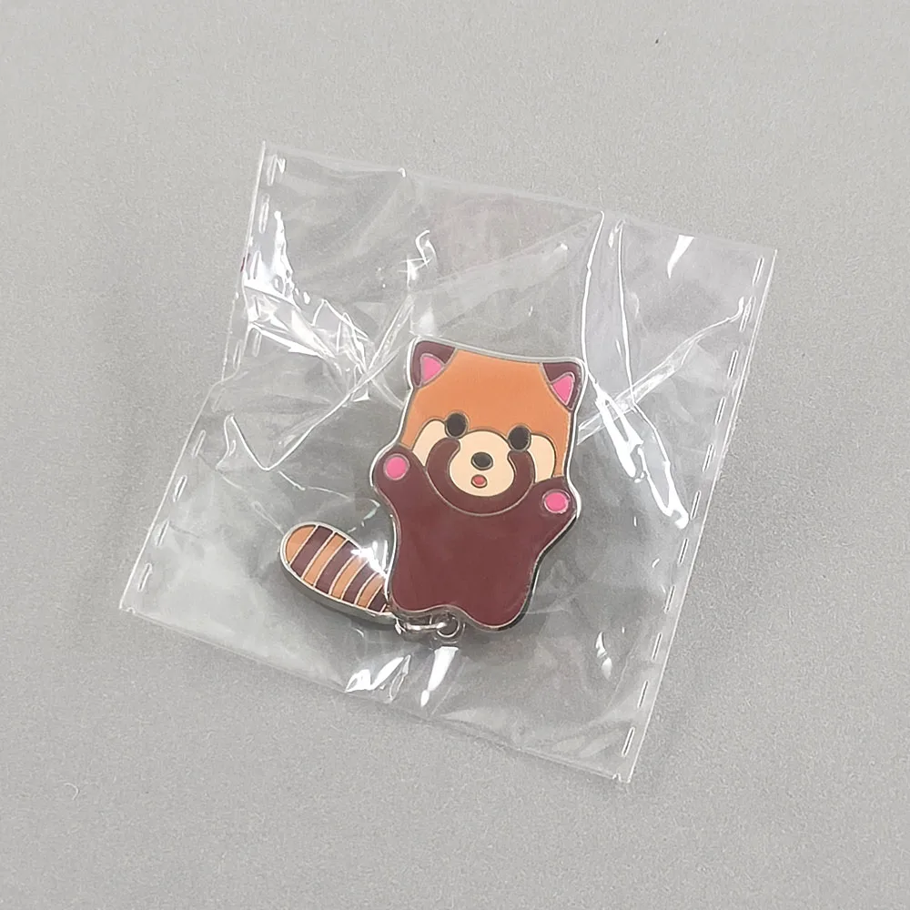 Niedliche Rote Panda-Emaille-Pins mit baumelndem Schwanz, lustige Tier-Broschen, Kawaii-Metall-Abzeichen, Rucksack-Anstecknadel, Schmuckgeschenk – Detail 12