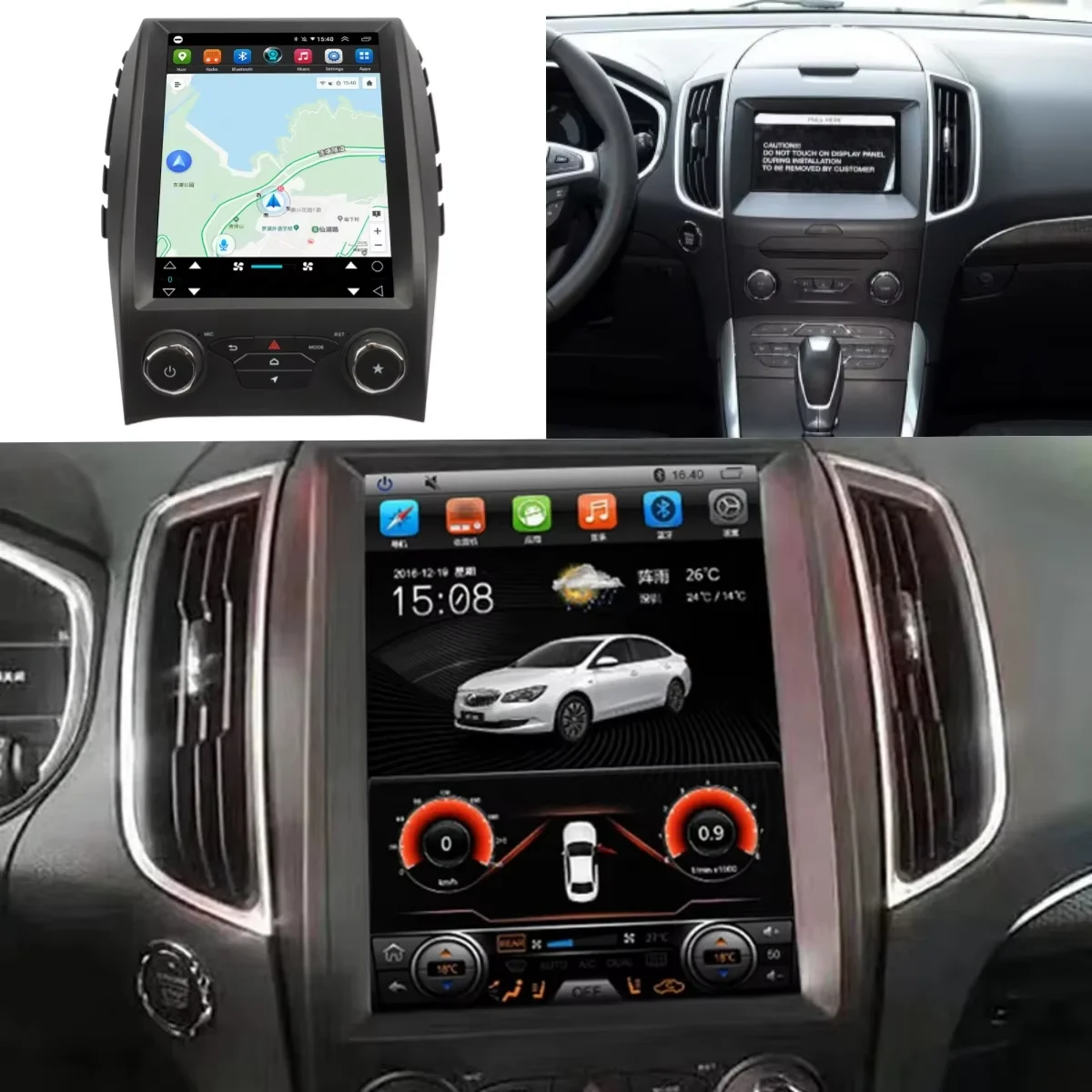 

10,4-дюймовый автомобильный радиоприемник Android 14, мультимедиа для Ford Edge 2015-2019, видеоплеер, автонавигация, стерео Carplay, GPS, головное устройство