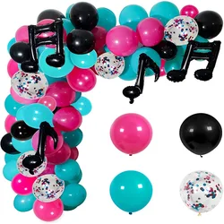 124Pcs DIY Balloon Arch Kit Tik Tok Music Theme Birthday Party Decorations Decoration Kids Gift Balloons Wedding Garden Decor