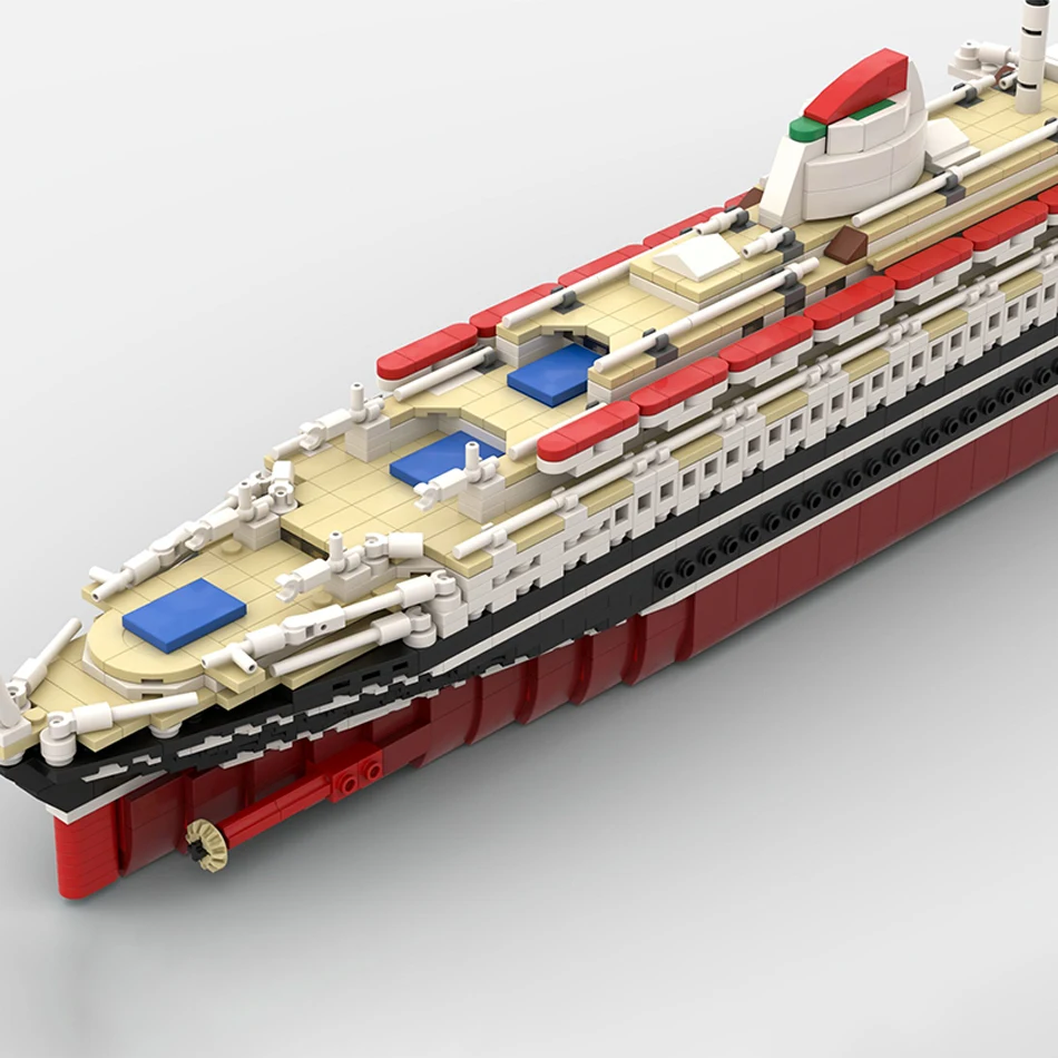 MOC-175846 Andrea Doria Mini zestaw klocków słynne zatopione statki modelują kreatywnych ekspertów klocki zabawkowe prezent na biurko