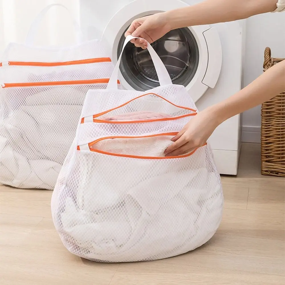 

Multifunctional Double Layer Laundry Wash Bags Anti-Deformation Zippered Underwear Laundry Bags Reusable Mesh Bag Socks