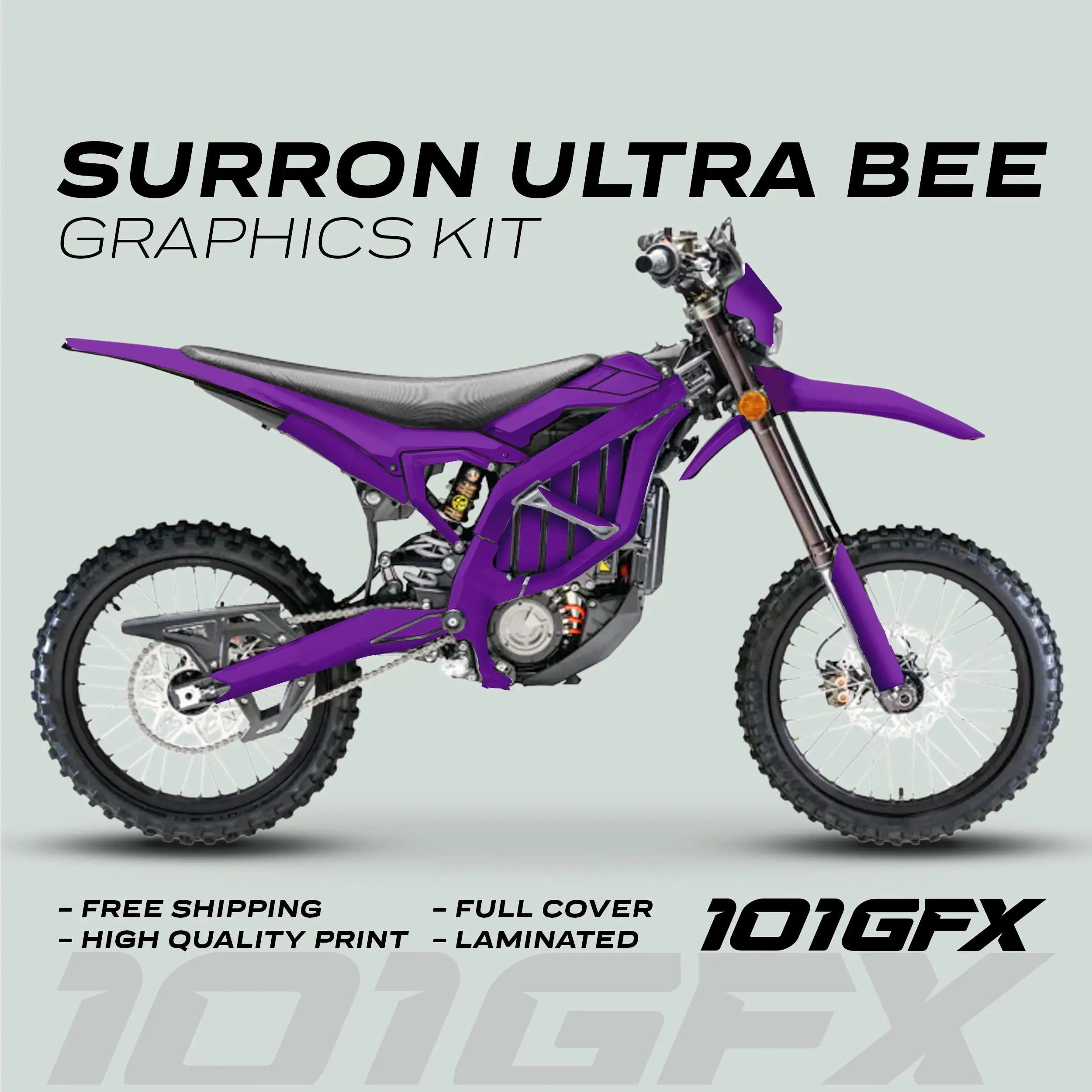 Graphics Kit SOLID COLOR PURPLE Decals Stickers Laminated eBike  Decals Wrap Protection Mono Color For Surron Ultra Bee