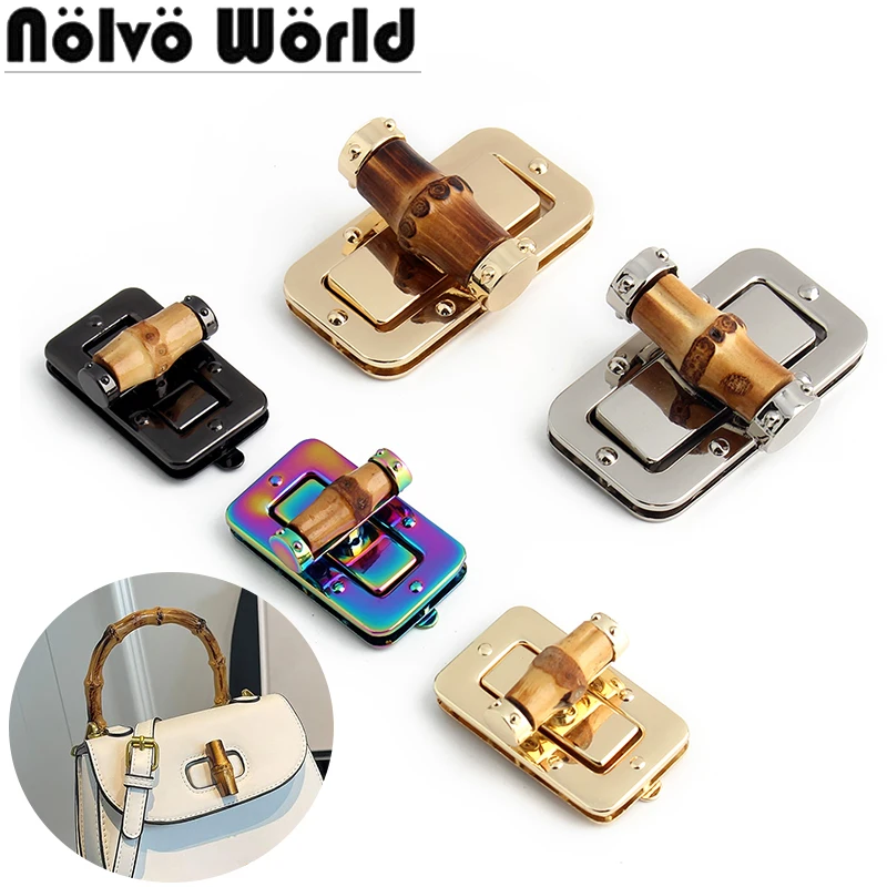 

2-10 pieces 5 colors 43X25mm 61X33mm luggage Bag Locks Buckles Twist locks bamboo Turn Lock
