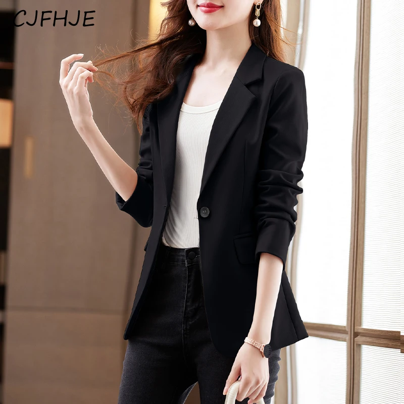 

CJFHJE Women's Fashion Slim Fit Suit Coat Spring Korean High Grade Elegant Professional Dress Temperament Casual Women Suit Top