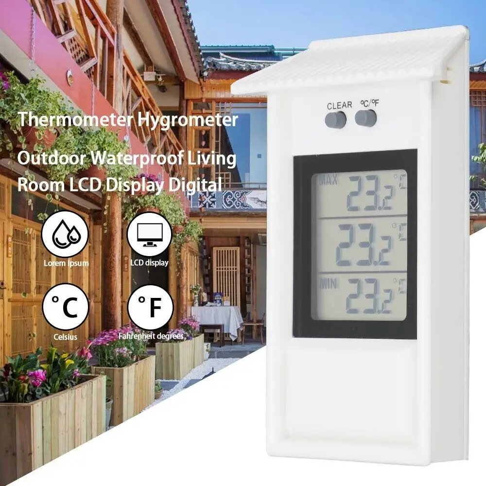 Digital Thermometer Home Indoor Outdoor Temperature Monitor -20~50℃ Maximum And Minimum Thermometer For Garden Greenhouse