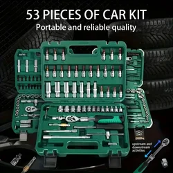 46 piece set of ratchet wrench toolbox, automatic repair ratchet screwdriver combination tool, car repair hardware tool kit