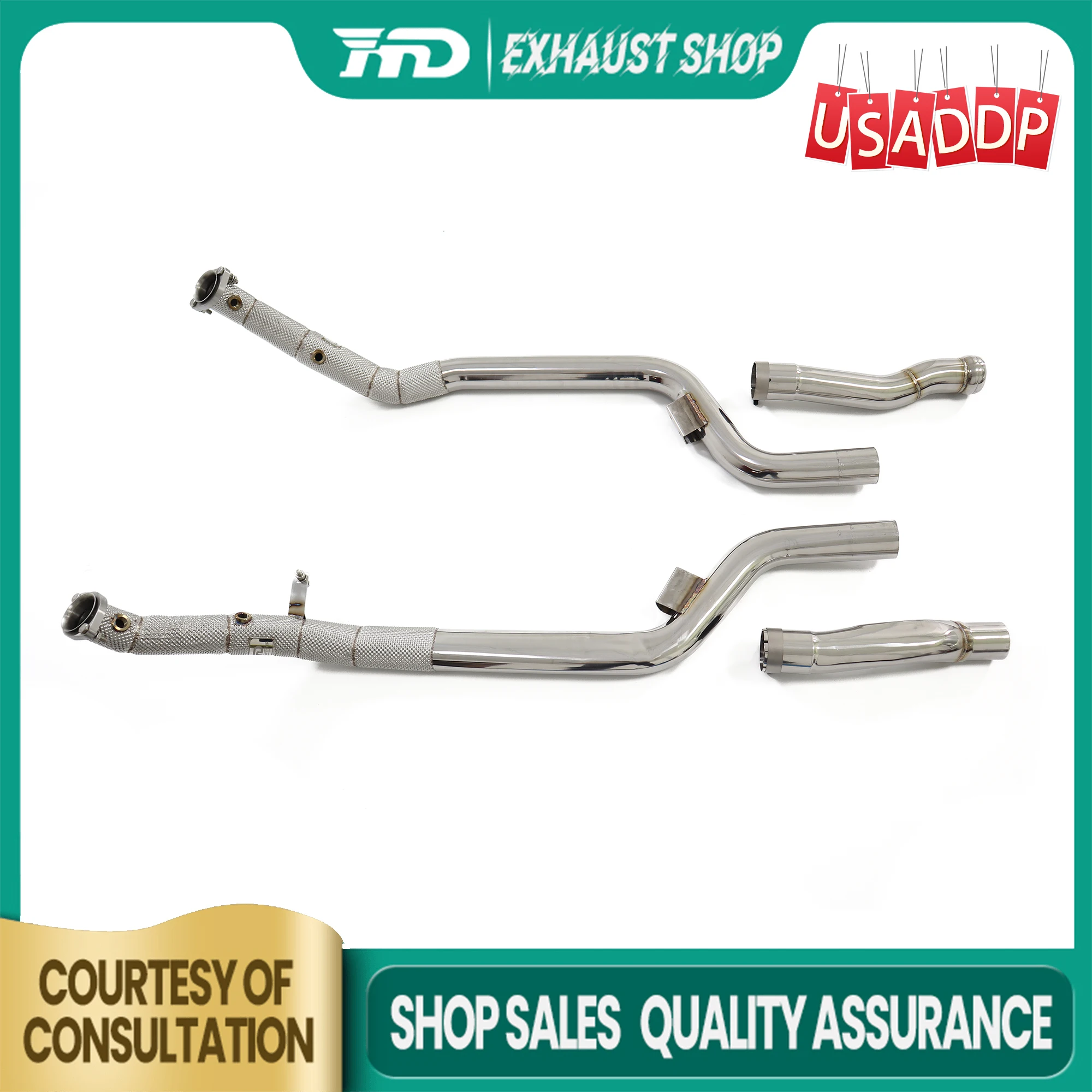 

Downpipe for Benz W212 E63 Exhaust system Stainless steel with Heat shield Excellent quality Extra long warranty period