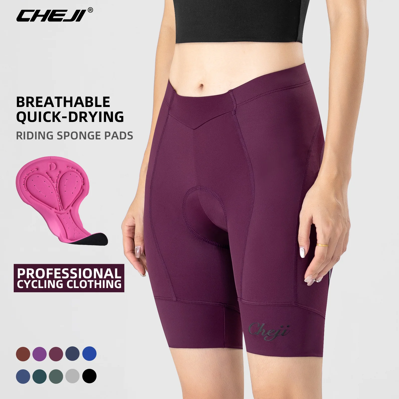 CHEJI New Women Cycling Shorts Equipment Running Sports Biker Bicycle Shorts Women 2024 Bicicleta Pants Quick Dry Spandex