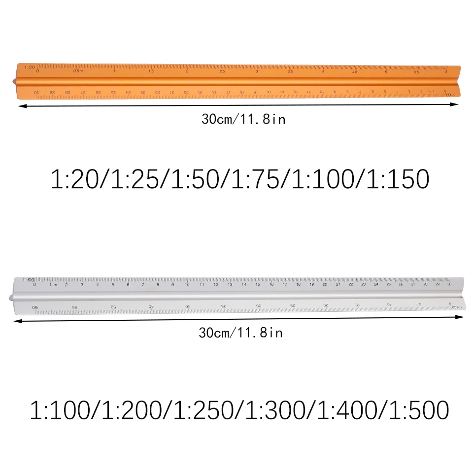 Metal Color Aluminum Alloy Mitsubishi Multi-function 30cm Triangle Small Scale Drawing Template Ruler Office Stationery