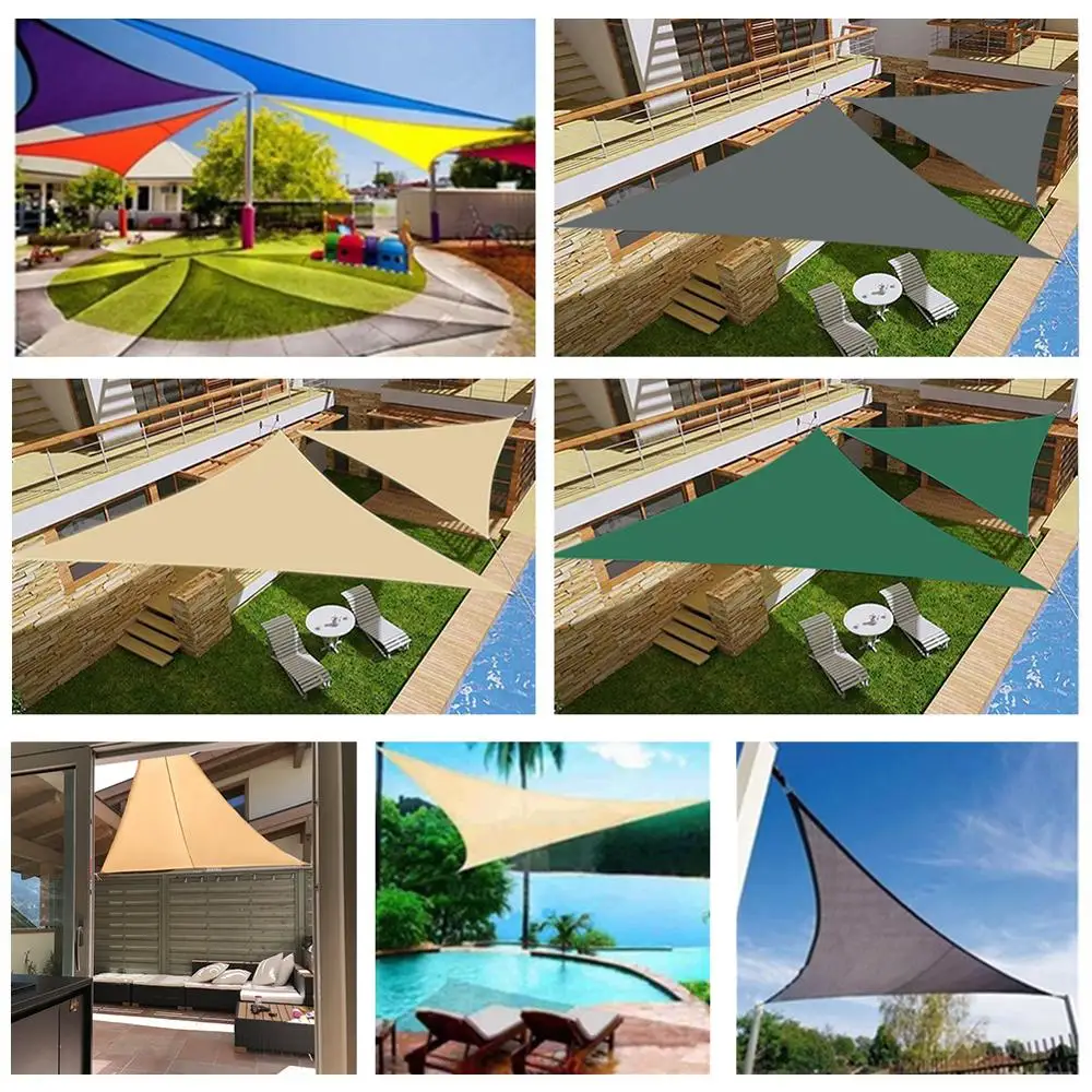 5/3.6/3/2M Triangle Shade Sail Waterproof Sunshade Sail Canopy 98%UV Block Awning with Free Rope for Garden Patio Pergola Gazebo