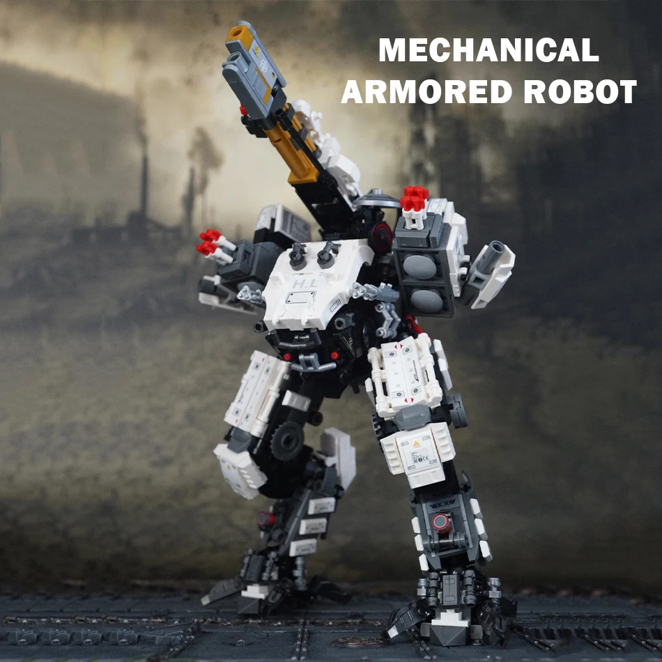 MOC Mechanical Armor White God of Death Building Blocks Wandering Earth Mecha Robot Weapon Assembly Bricks Toys for Kids Gifts