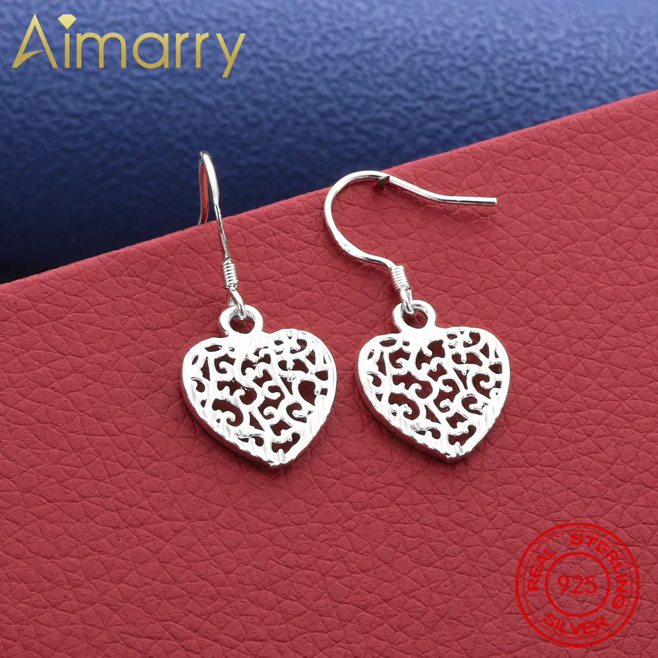 

Hot Noble 925 Sterling Silver Pretty Heart Earrings Fashion Jewelry Christmas Gifts Party Wedding