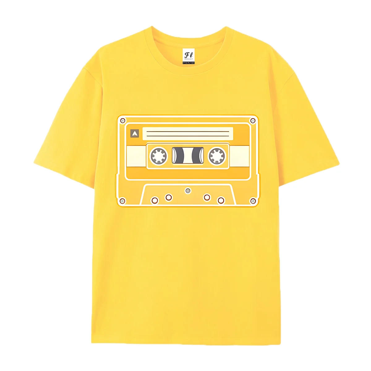Unisex Short Sleeve T Shirt Retro Cassette Tape Graphic Tees Vintage Music Print Casual O Neck Summer Tops For Men Women Daily