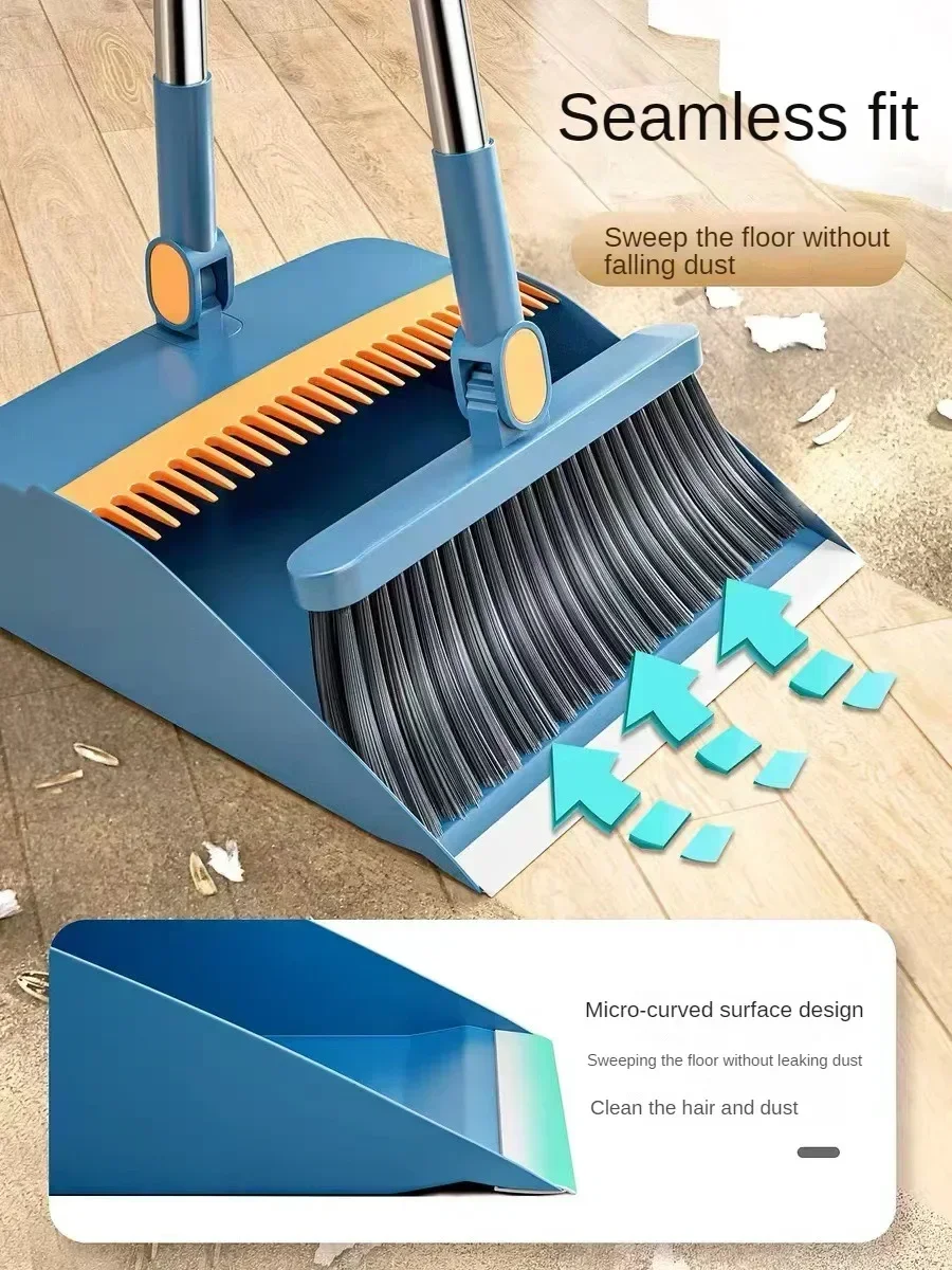 New Broom Folding Dustpan Set Combination Household Wipers Hair Broom Tools  Garbage Shovel