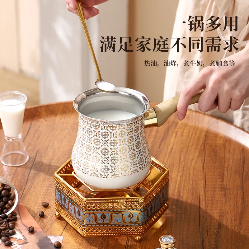 Stainless Steel Turkish Coffee Pot Milk Cup Cross-border Supply 1pcs Coffee Pot Brewed Tea Chocolate Butter Milk Cup