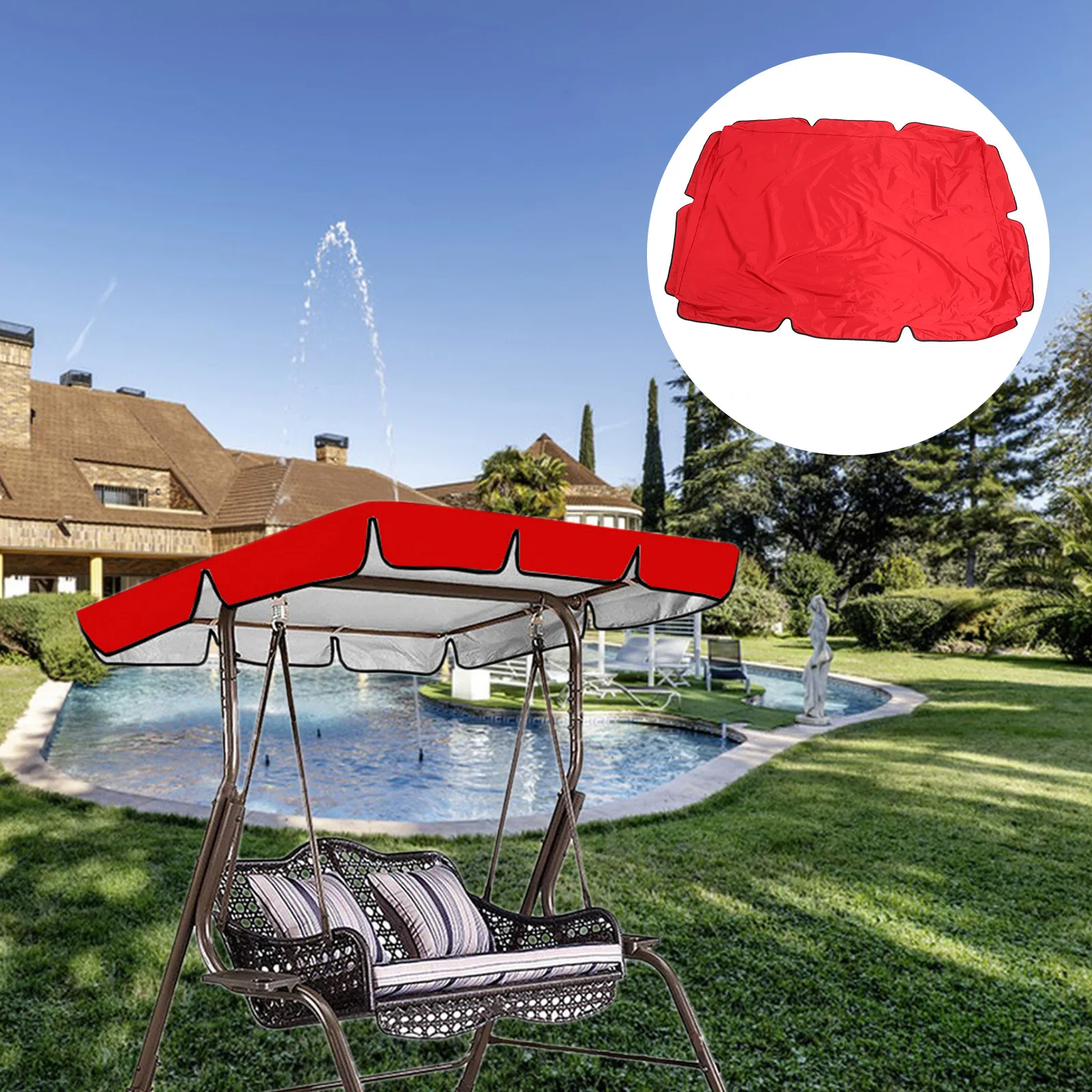 

Outdoor Swing Chair Cover Oxford Fabric Patio Swing Canopy Replacement Protection Sunshade Weatherproof Durable Cover