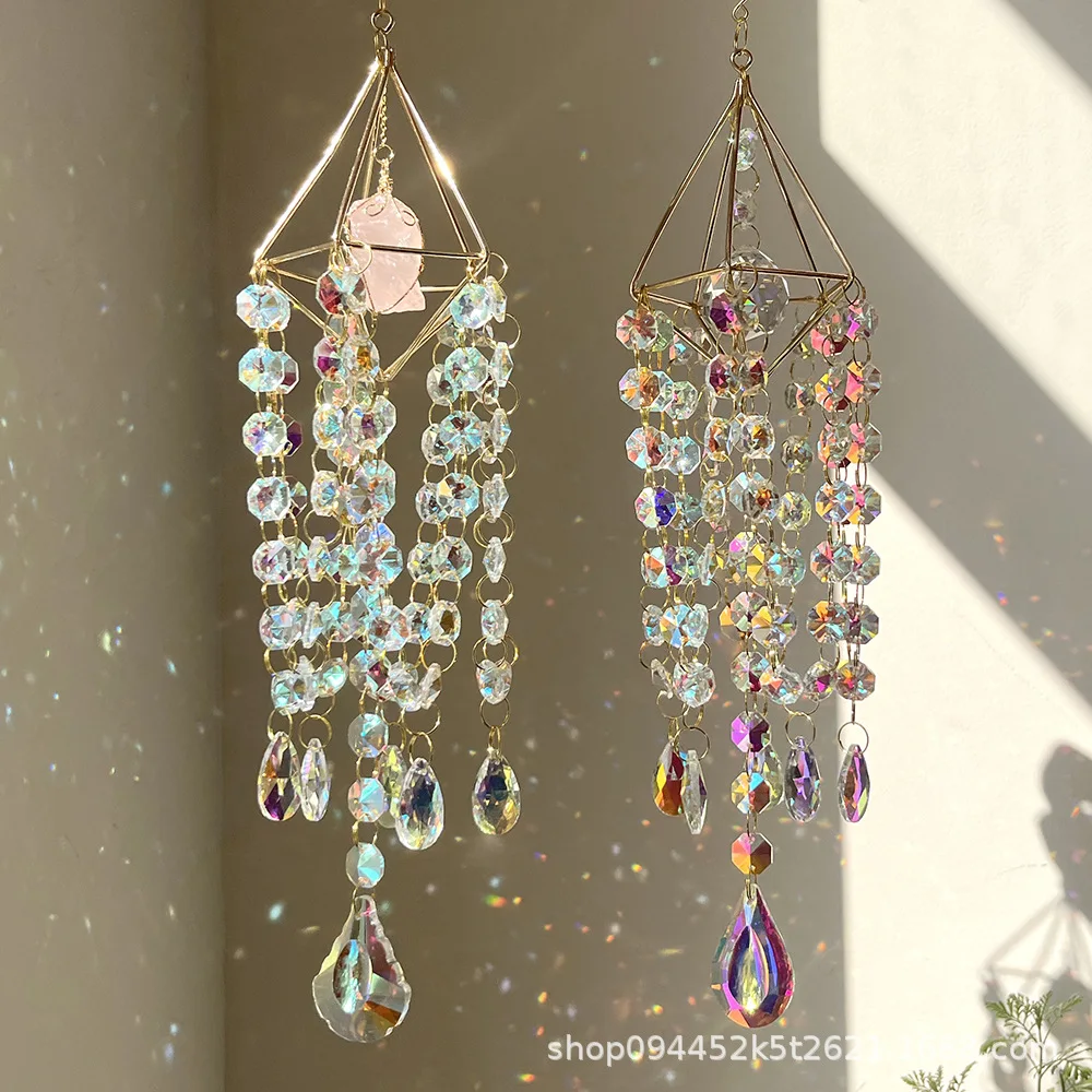 

WW Garden Decorative Window Hanging Prism Cube of Light Air Stand Sun Catcher Crystal Wind Chime