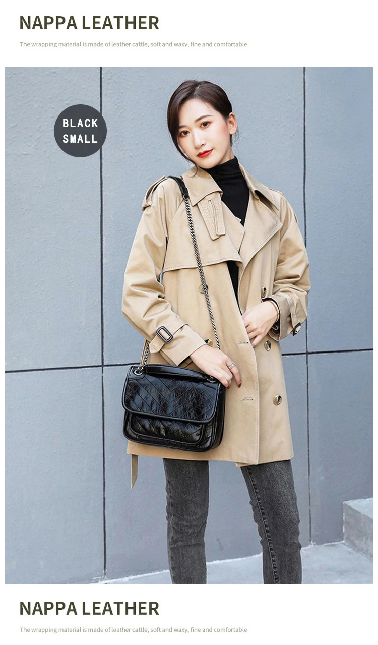 Luxuriöse Echtleder-Umhängetasche Hochwertige Luxusmarke Damen Einzel-Schultertasche Retro Plissierte Niki-Ketten-Hobo-Tasche – Detail 16