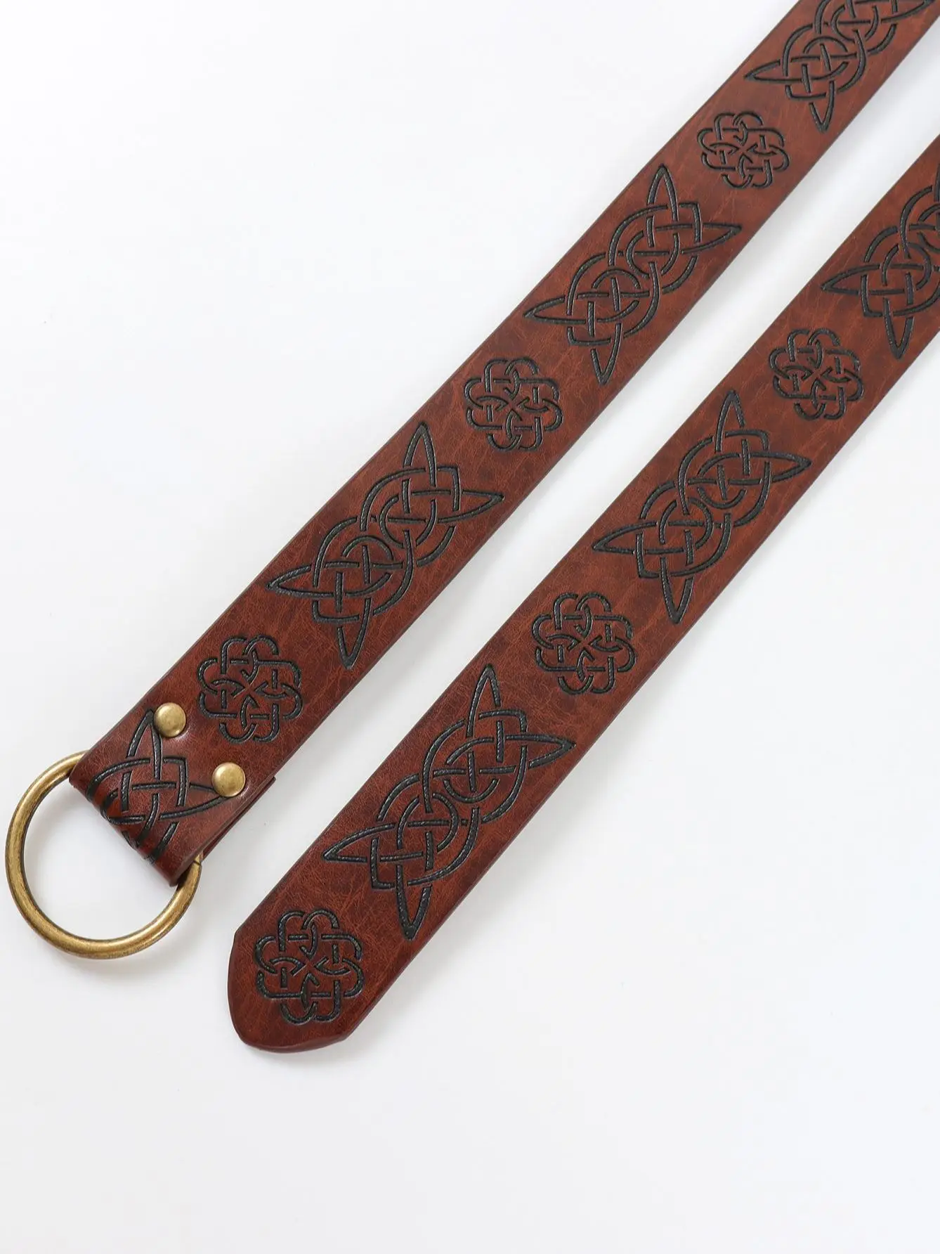 Viking Renaissance Belt Celtic Belt Męski skórzany średniowieczny pas Adventure Warrior Embossed Cosplay Costume Accessories