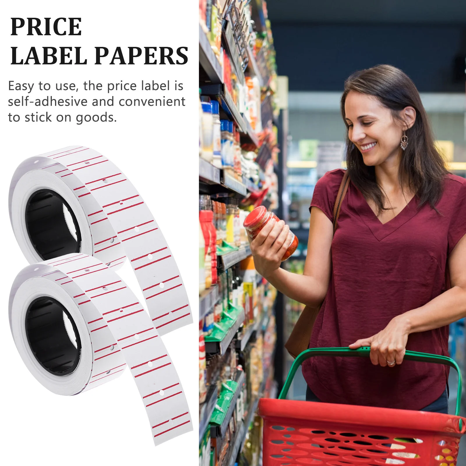 10 لفات من ورق ملصقات الأسعار ملصق ذاتي اللصق لمتجر البيع بالتجزئة علامات السوبر ماركت ملصقات الأسعار للشركات الصغيرة #4