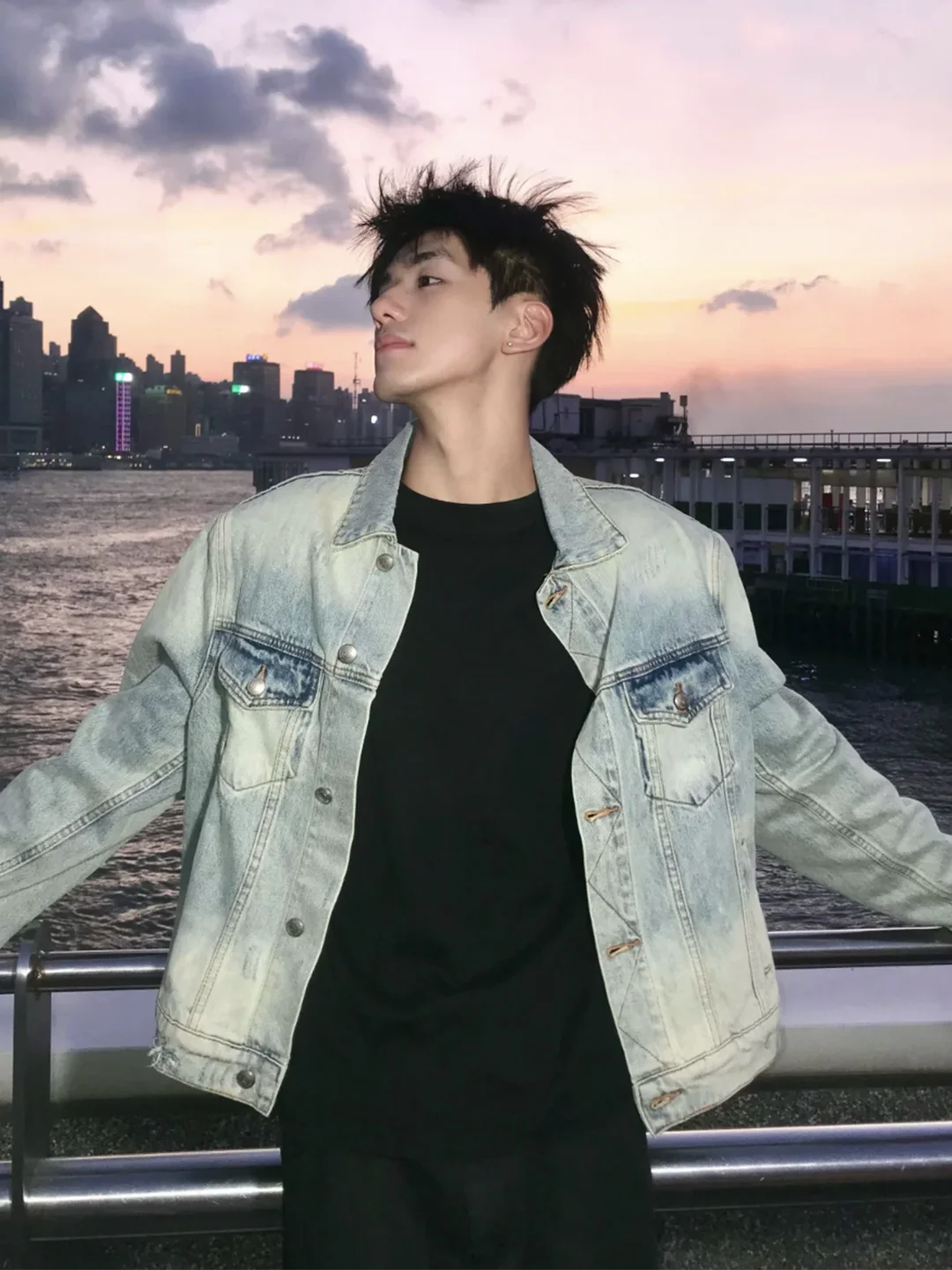 

Мужская джинсовая куртка Cleanfit с коротким воротником, в рабочем стиле, осенняя, модная, уличная, молодежная, повседневная верхняя одежда