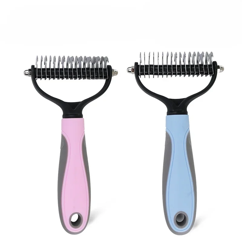 New Hair Removal Comb for Dogs Cat Detangler Fur Trimming Dematting Brush Grooming Tool For matted Long Hair Curly Pet