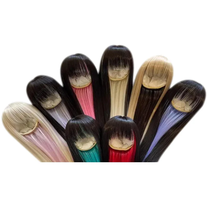 

D03-C033 детская игрушка ручной работы 1/3 1/4 1/6 кукла BJD/SD аксессуары для кукол смешанный черный золотой длинный милый парик с челкой 1 шт.