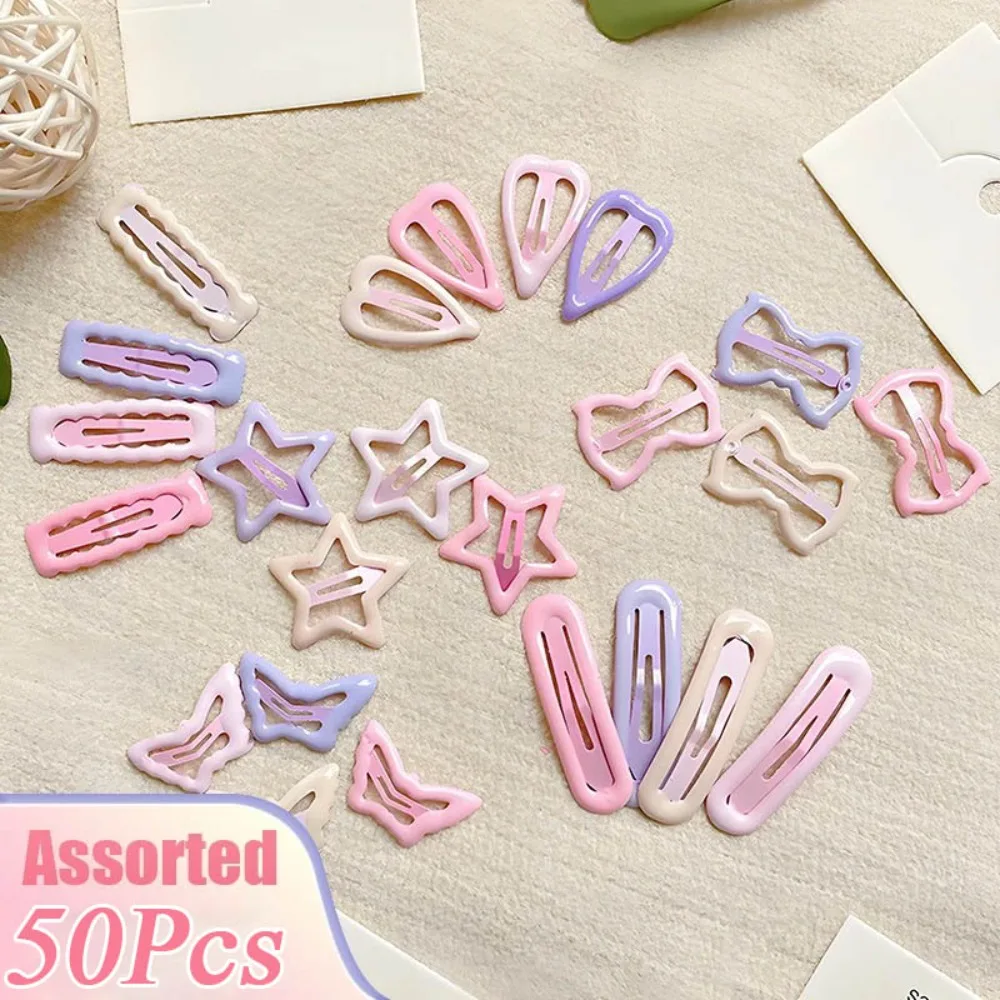 10/30/50100PCS New Candy Color Hair Clips Assorted Shapes Hair Accessories Hair Clips Mini Hair Barrettes Daily Wear