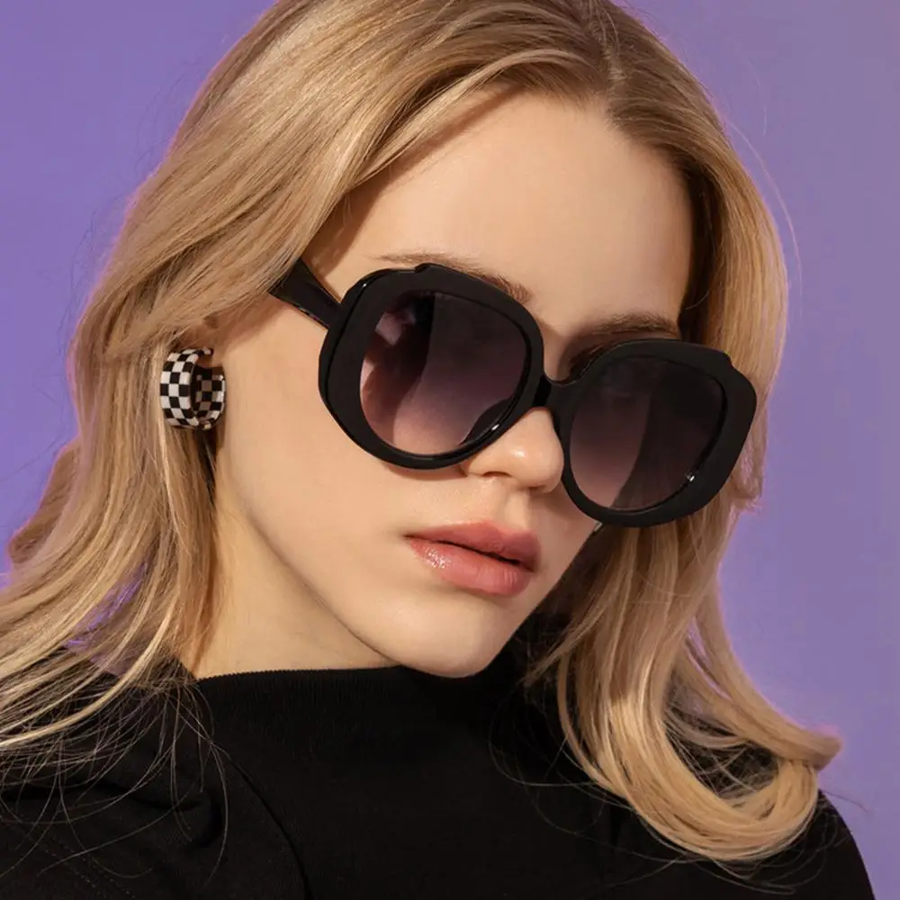 1PC New Classic Vintage Women's Sunglasses Oversized Round Frame Sun Glasses Pink Black Shades Trendy Glasses Eyeglasses