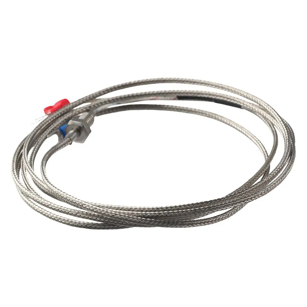 

0~400℃ Screw Probe Temperature Sensor Durability 2-meter Line M6 K Type Thermocouple Metal Silver