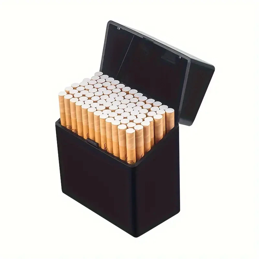 1pc Cigarette Case, King Size 50 Capacity Cigarettes Box, Plastic Portable Thin Cigar Boxes, Pocket Cigarettes Holder Storage Co