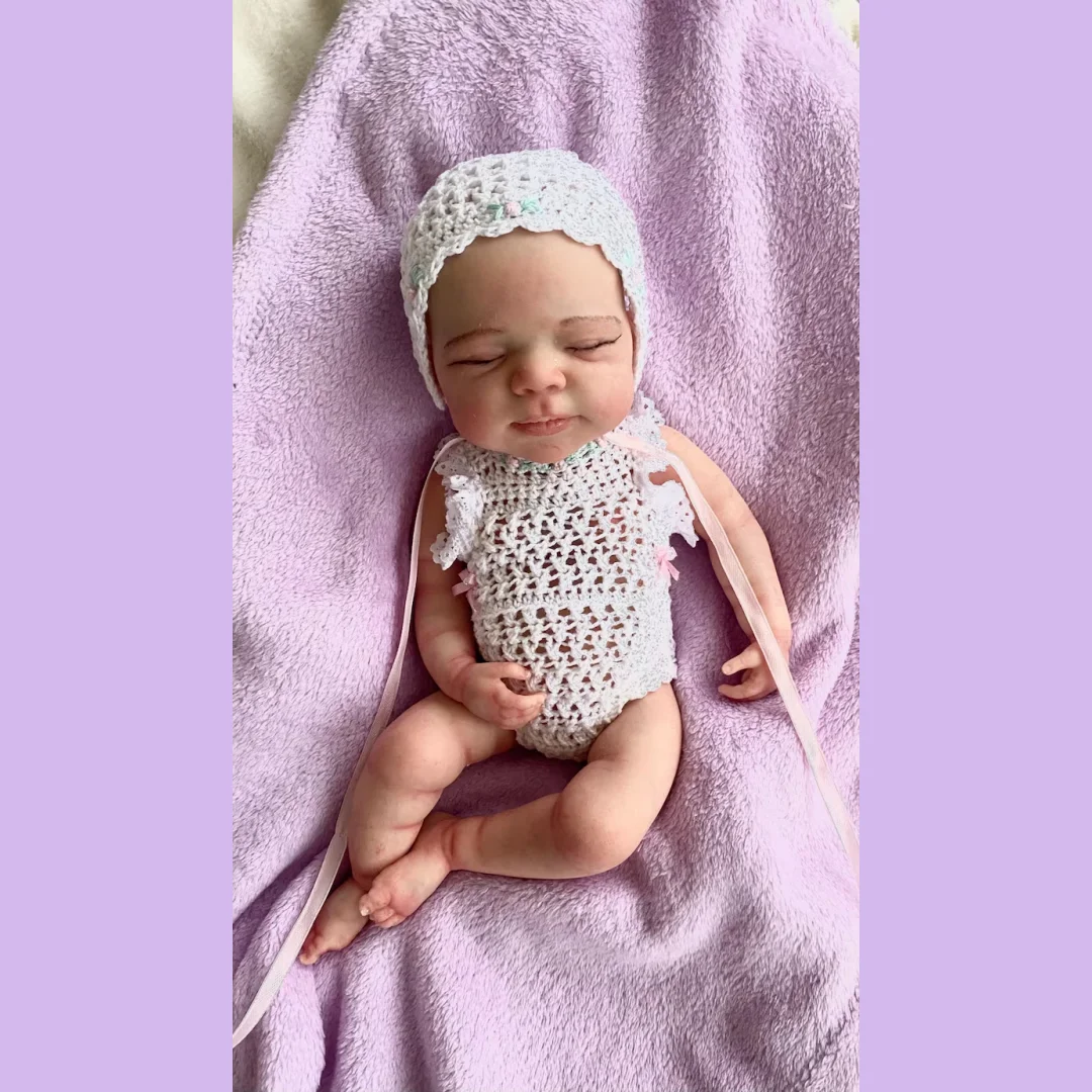 33cm 파스칼 소프트 실리콘 베베 리본 여자 아기, 입을 벌린 3D 페인트 피부 드레스, 스웨터 의상, 실물 같은 신생아 인형