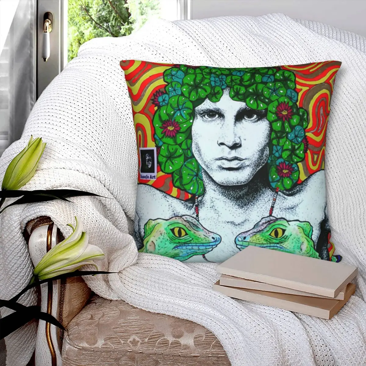 The Doors Psychedlic Classic Square Pillowcase Polyester Pillow Cover Velvet Cushion Zip Decorative Comfort Throw Pillow Home