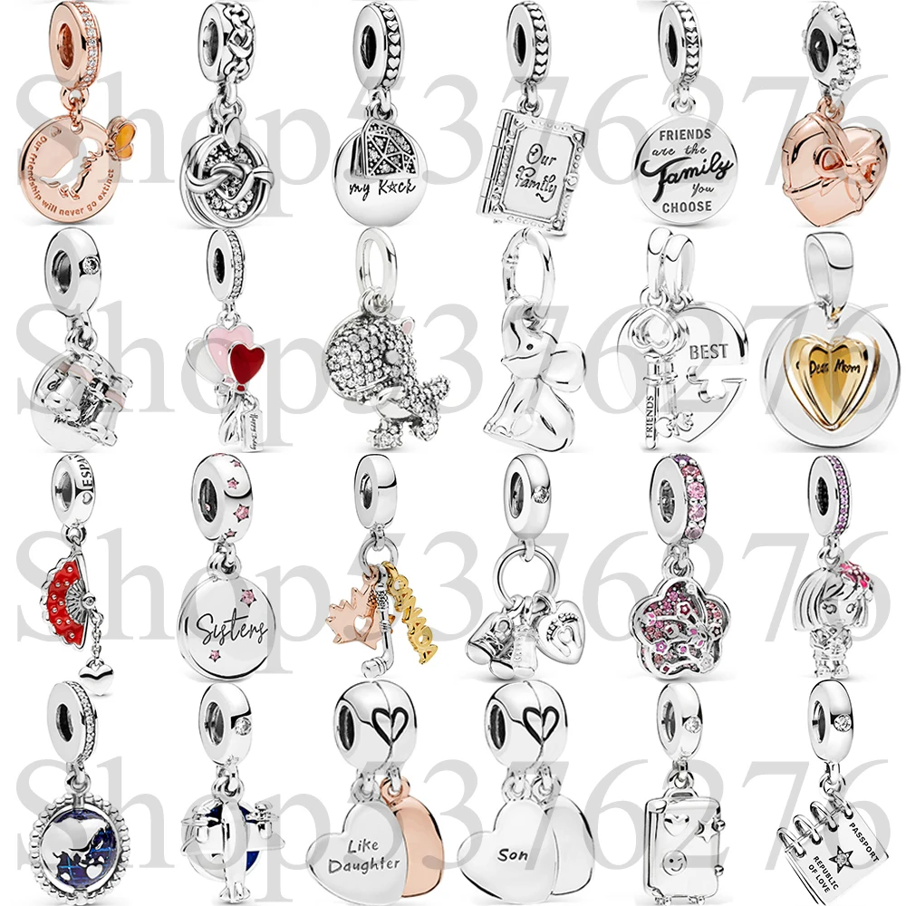 

925 Sterling Silver Bead Plane Spinning Globe Canada Maple Leaf Dangle Charm Fit Fashion Women Bracelet Bangle Gift DIY Jewelry