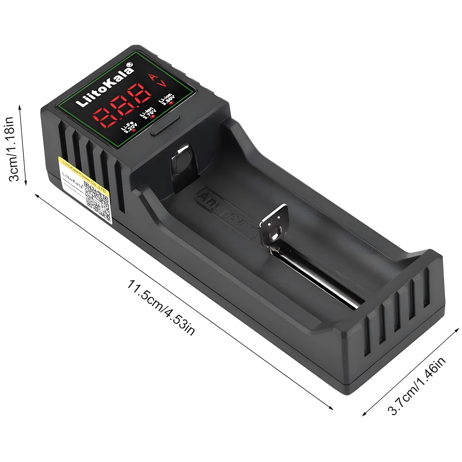 18650 Charger for AA AAA 26650 16340 10440 1.2V/3.7V/3.2V/3.85V LED Display Rechargeable Battery Charger（Battery not included）