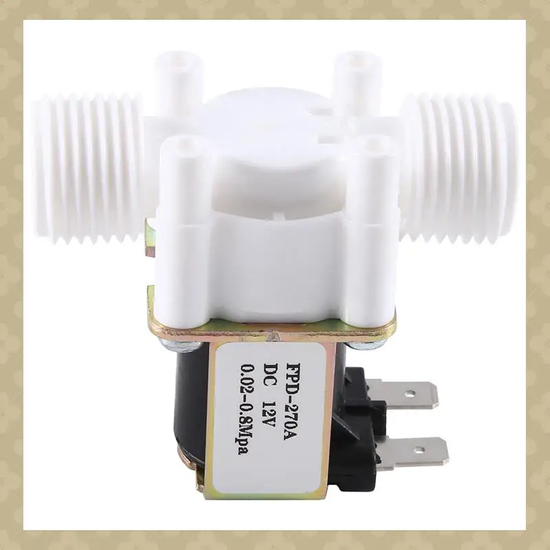 

AB45 2X DC12v N/C нормально закрытый электромагнитный клапан для воды G1/2-дюймовый пластиковый электрический электромагнитный клапан для диспенсера для воды