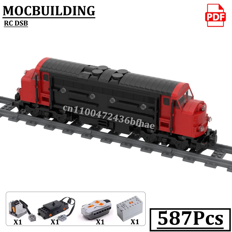รถไฟจำลองแบบดีเซล RC DSB พร้อมมอเตอร์ ตัวต่อแบบ MOCBUILDING ของเล่นก่อสร้างรถไฟในเมือง ของขวัญ