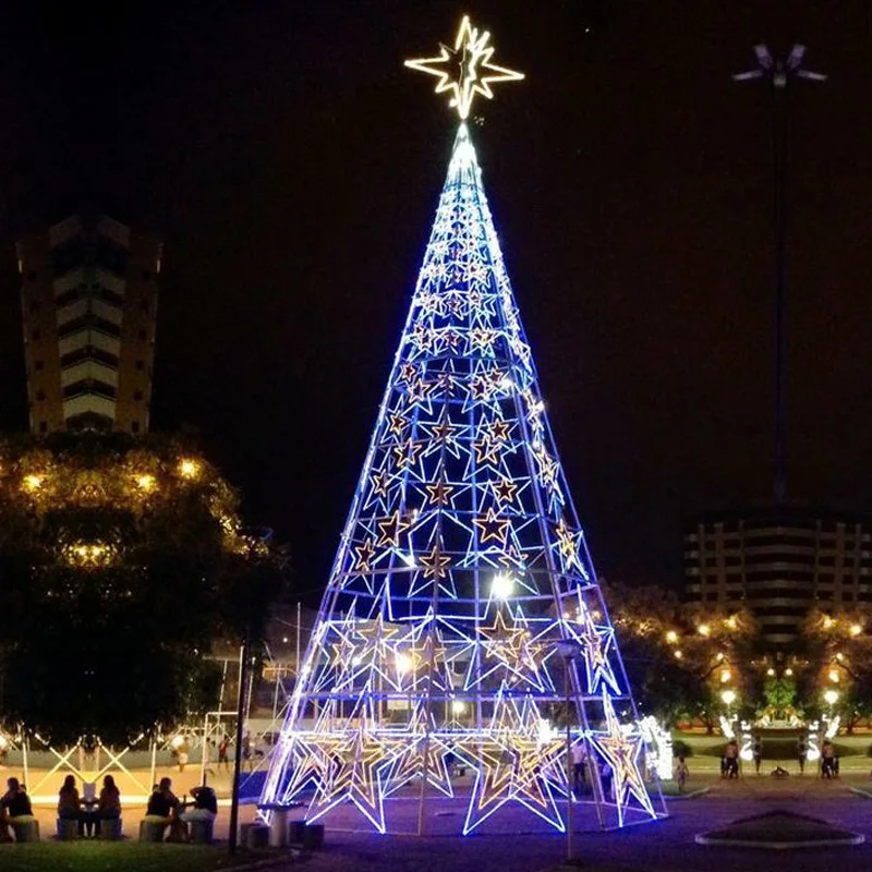 he-2022 New Year Luxury Decoration Outdoor Commercial Giant Large Artificial Christmas Tree with LED Lights！