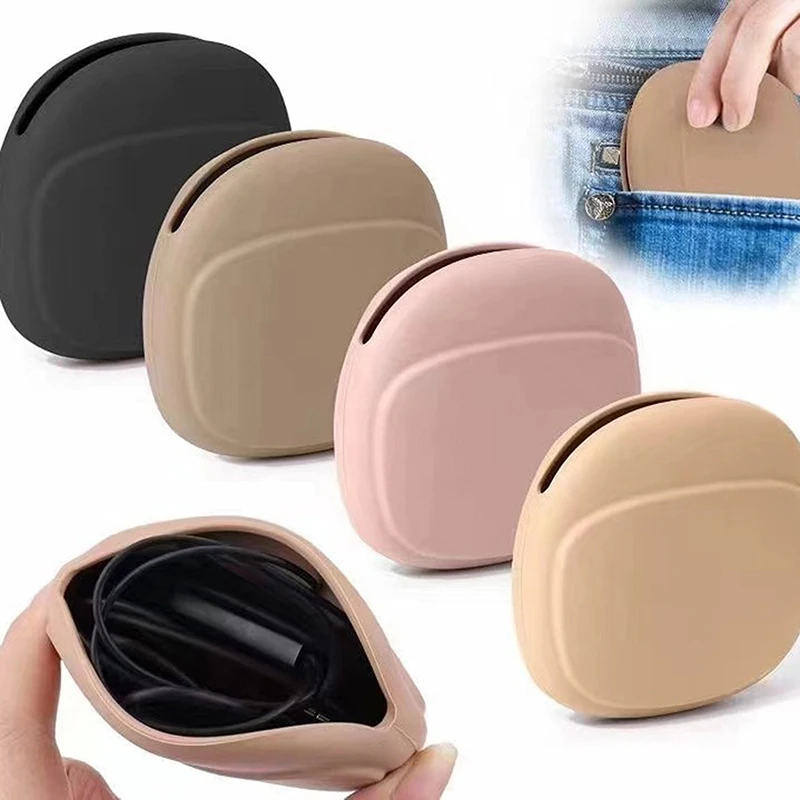 1PC Portable Data Cable Storage Case Silicone Earphone Bag Multifunctional Phone Charger Data Cable Storage Box