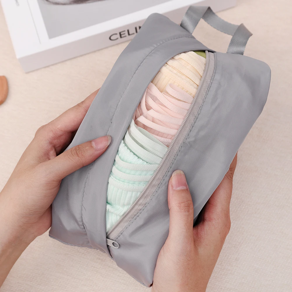 Portable Travel Cosmetic Organizer Bag Folding Zipper Wash Bag Socks Underwear Storage Pouch for Travel Suitcase Finishing Bag