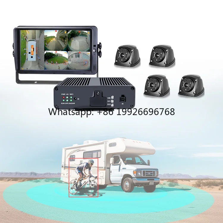 R159 360 Degree Bird View Reverse Camera System for Blind Spot Detection 6CH 1080P for School Bus Rvs Trucks