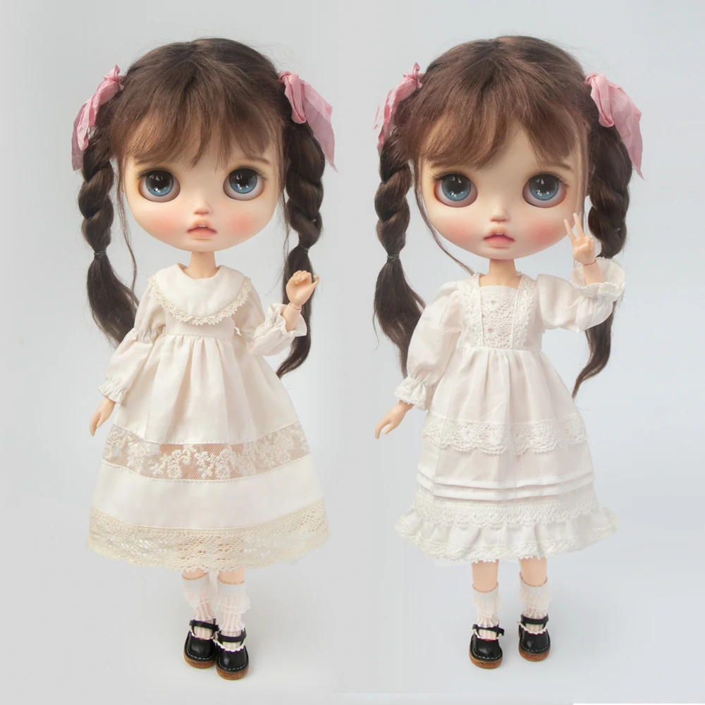 Blyth Clothes Lace Vintage Dress Shirt Pleated Skirt Uniform Set Maid Skirt Suit Ymy Licca Azones Ob22 24 27 Doll Accessories