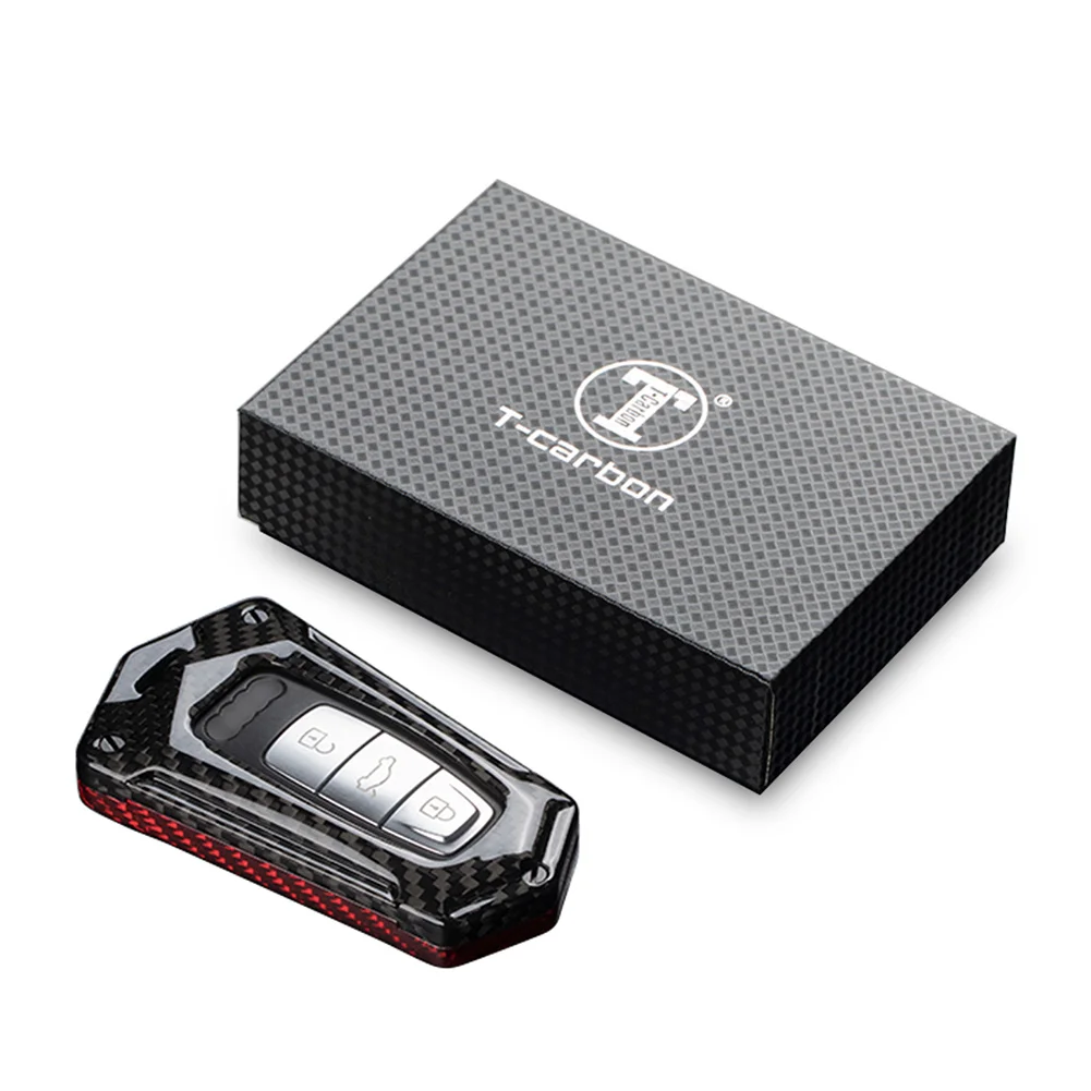 New Auto Key Fob Cover Case Remote Keyness Shell Carbon Fiber for Audi A6 A7 A8 Q8 etc