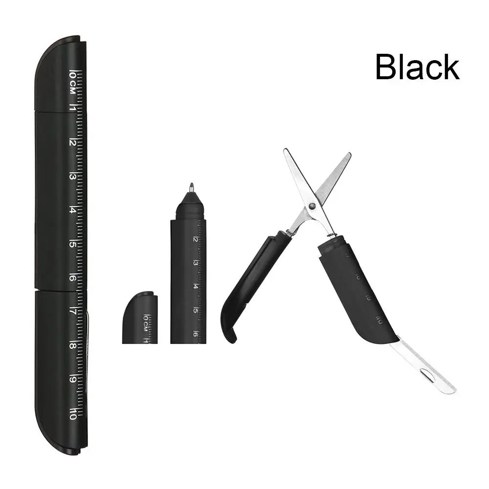 Portable School Office Supplies Stationery Multifunction Signature Ballpen Ruler Ballpoint Pen