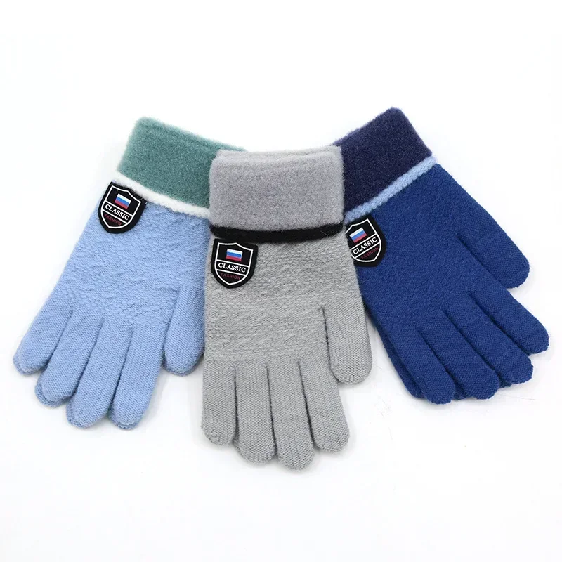 Gants d'hiver chauds monocouche pour enfants, mitaines douces, toucher lisse, gants confortables pour enfants, adolescent, étudiant, 8 à 15 ans