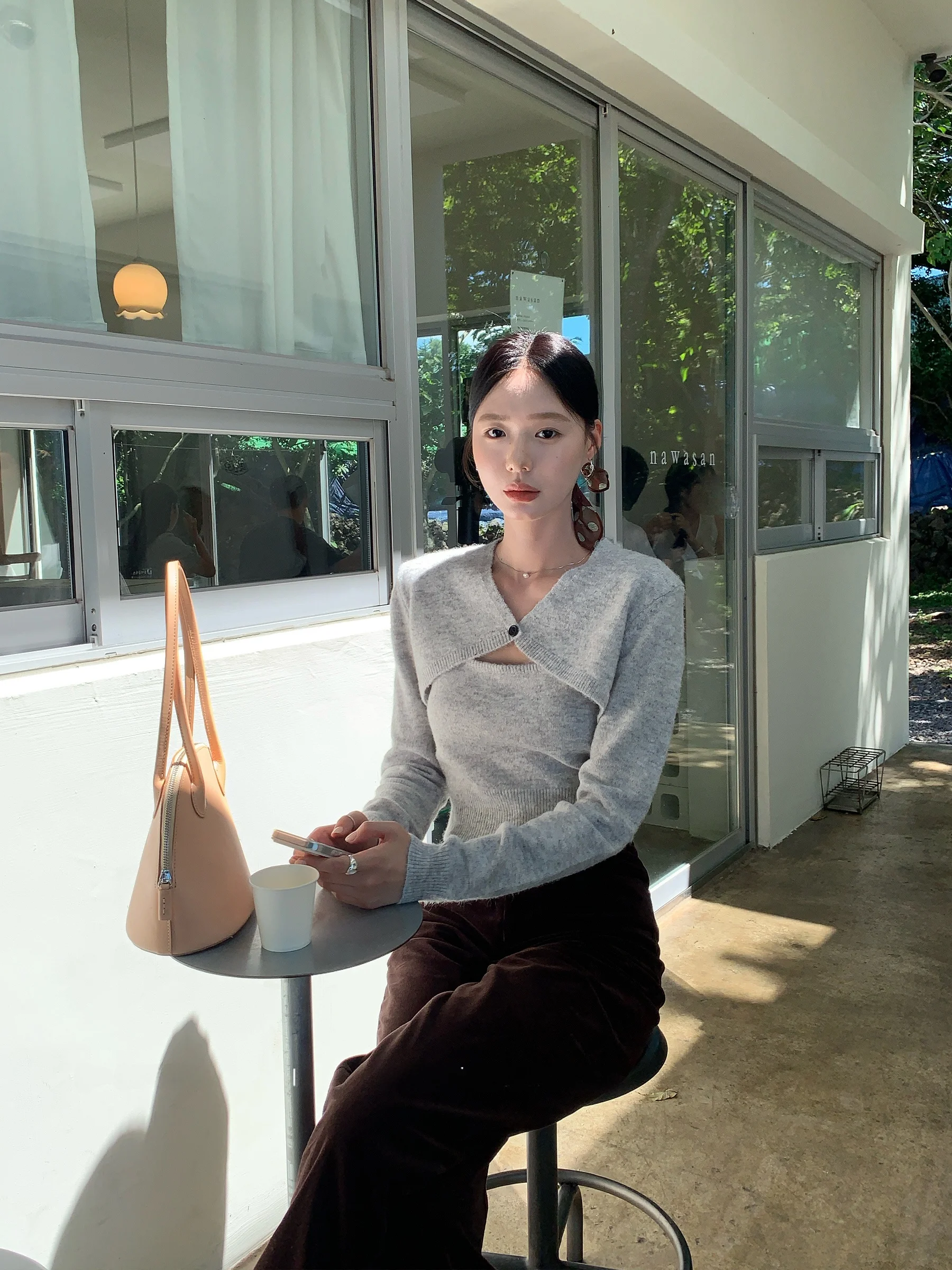 

Laid-back Knitted Sweater Shawl Short Coat Korean Comic Style Casual Commute Polyester Nylon Acrylic Wool Blend Long Sleeve V...