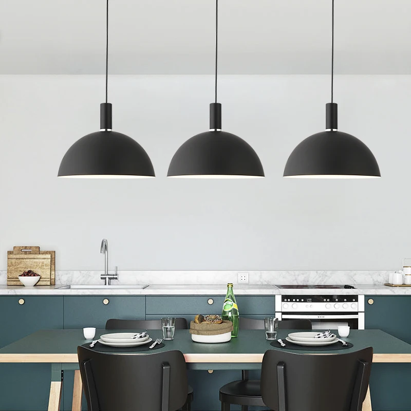 

Kitchen Pendant Light Shop Black Lamp Dinning Room Ceiling Lights Home Lamps Bedroom Modern Chandelier Lighting 30cm Free Bulb