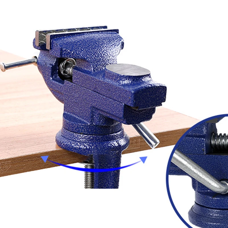 60mm Mini Household Mini Flat Table Vise Clamp-on Bench Vise Tool 360 Degree Clamp for DIY Craft Jewelry Carving Milling Vise