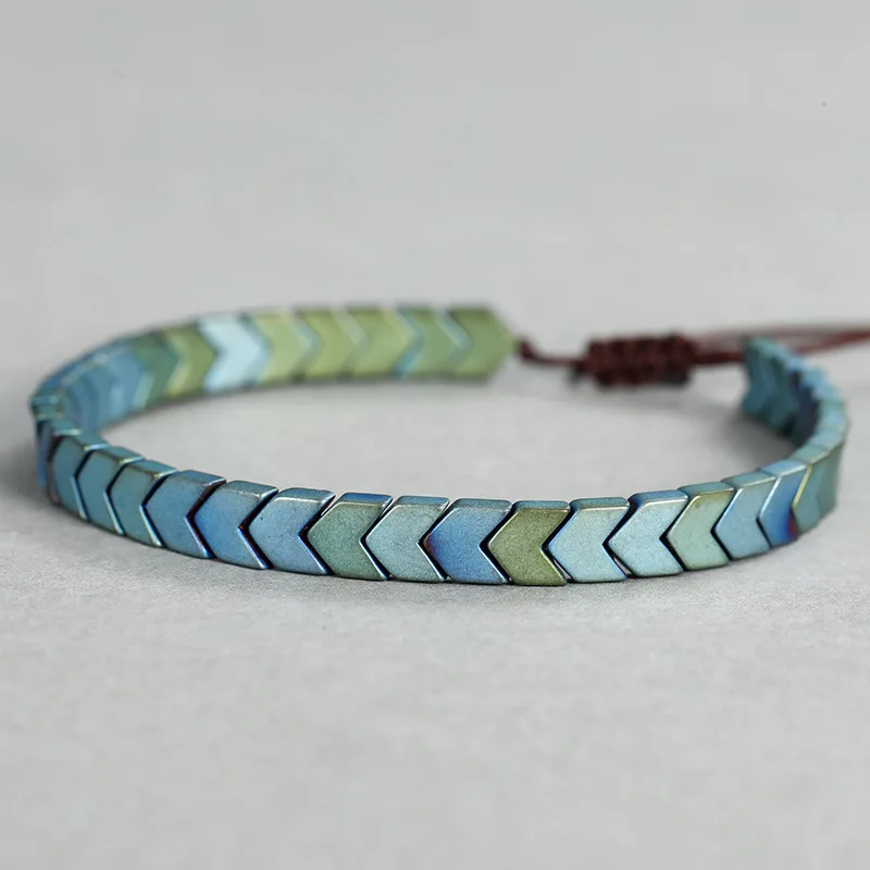 Retro Trendy Men\'s Bracelet Hematite Arrow Balance Bracelet Women\'s Casual Yoga Sports Bracelet
